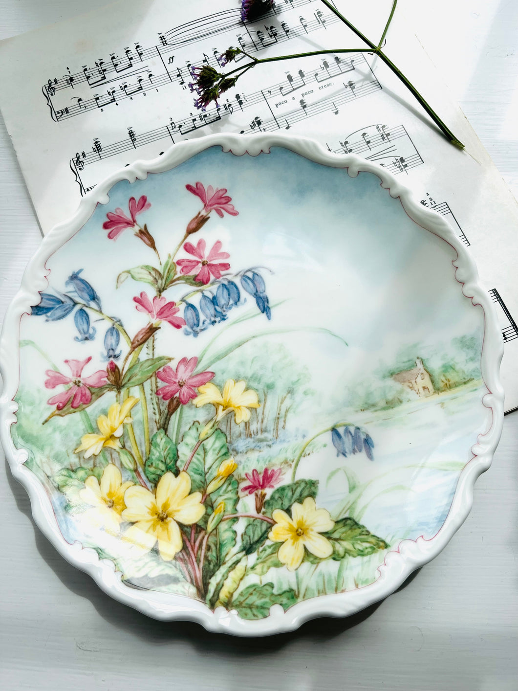 Royal Albert collectors plate Flowers of the Hedgerow collection ‘primrose and bluebell’