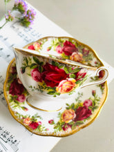 Load image into Gallery viewer, Rare Royal Albert Avon shaped teacup and saucer set ‘old country roses’

