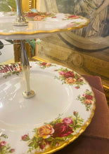 Load image into Gallery viewer, Royal Albert 2 tier old country roses cake stand
