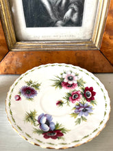 Load image into Gallery viewer, Royal Albert flower of the month teacup and saucer set for March featuring Anenomies
