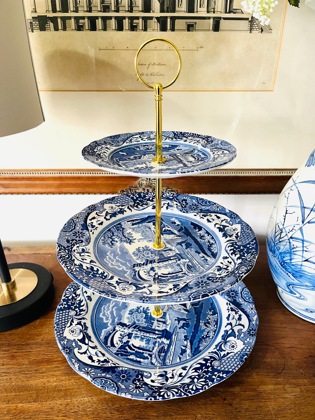 Spode Italian three tier cake stand