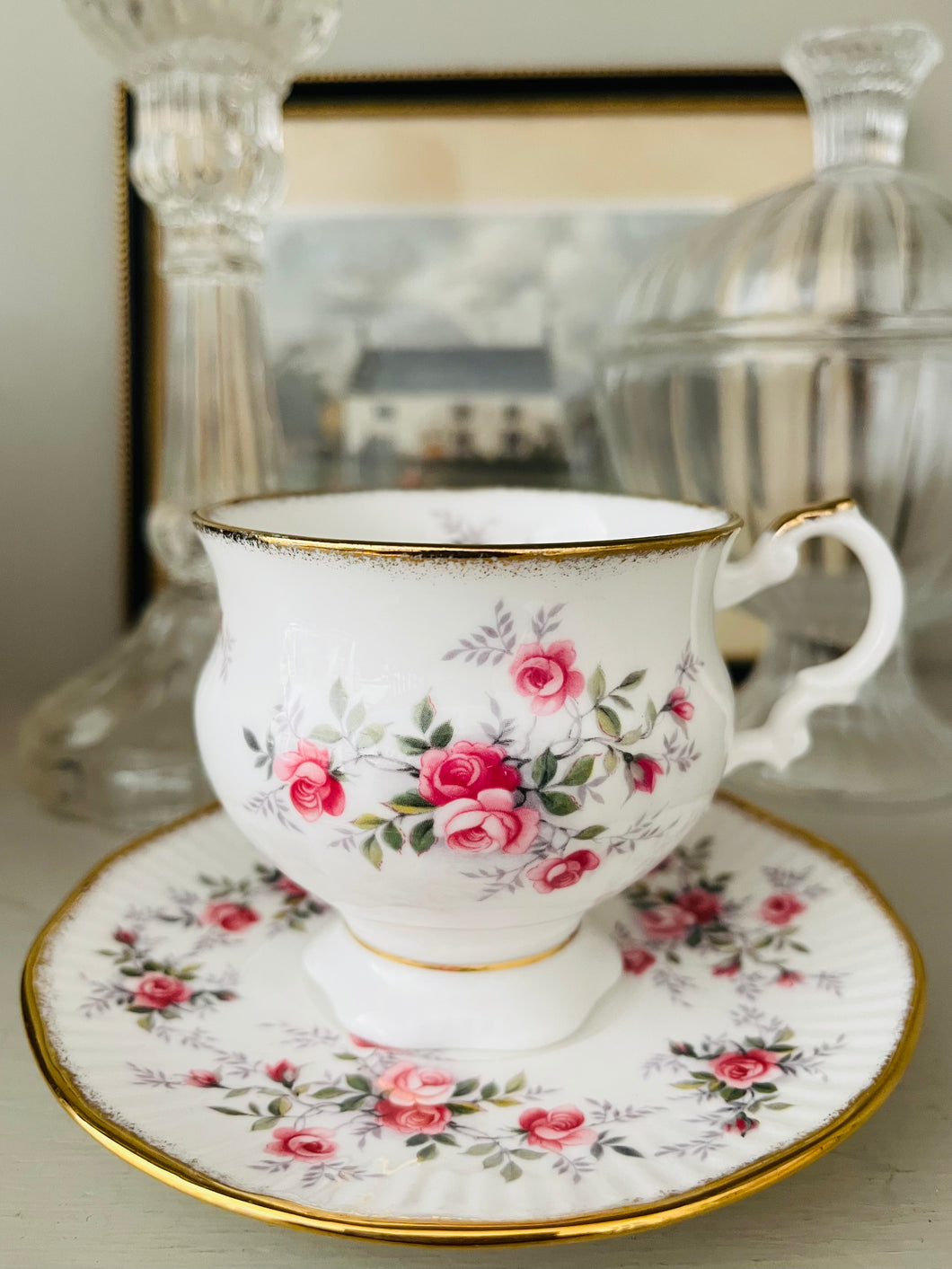 Queens china vintage teacup and saucer set