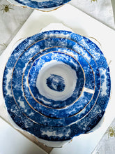 Load image into Gallery viewer, Antique blue and white 21 piece teaset by Heathcote China c1910
