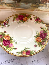 Load image into Gallery viewer, Royal Albert vintage fine bone china soup coupe and saucer ‘old country roses’
