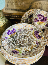 Load image into Gallery viewer, Vintage chintz 1950s Teaset 22k gold detailing

