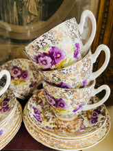 Load image into Gallery viewer, Vintage chintz 1950s Teaset 22k gold detailing
