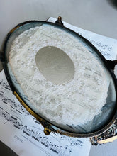 Load image into Gallery viewer, Vintage glass tray with embroidered centre
