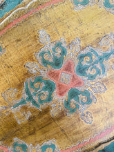 Load image into Gallery viewer, Large vintage Italian florentine wooden tray with ornate green and gold 60cm by 40cm
