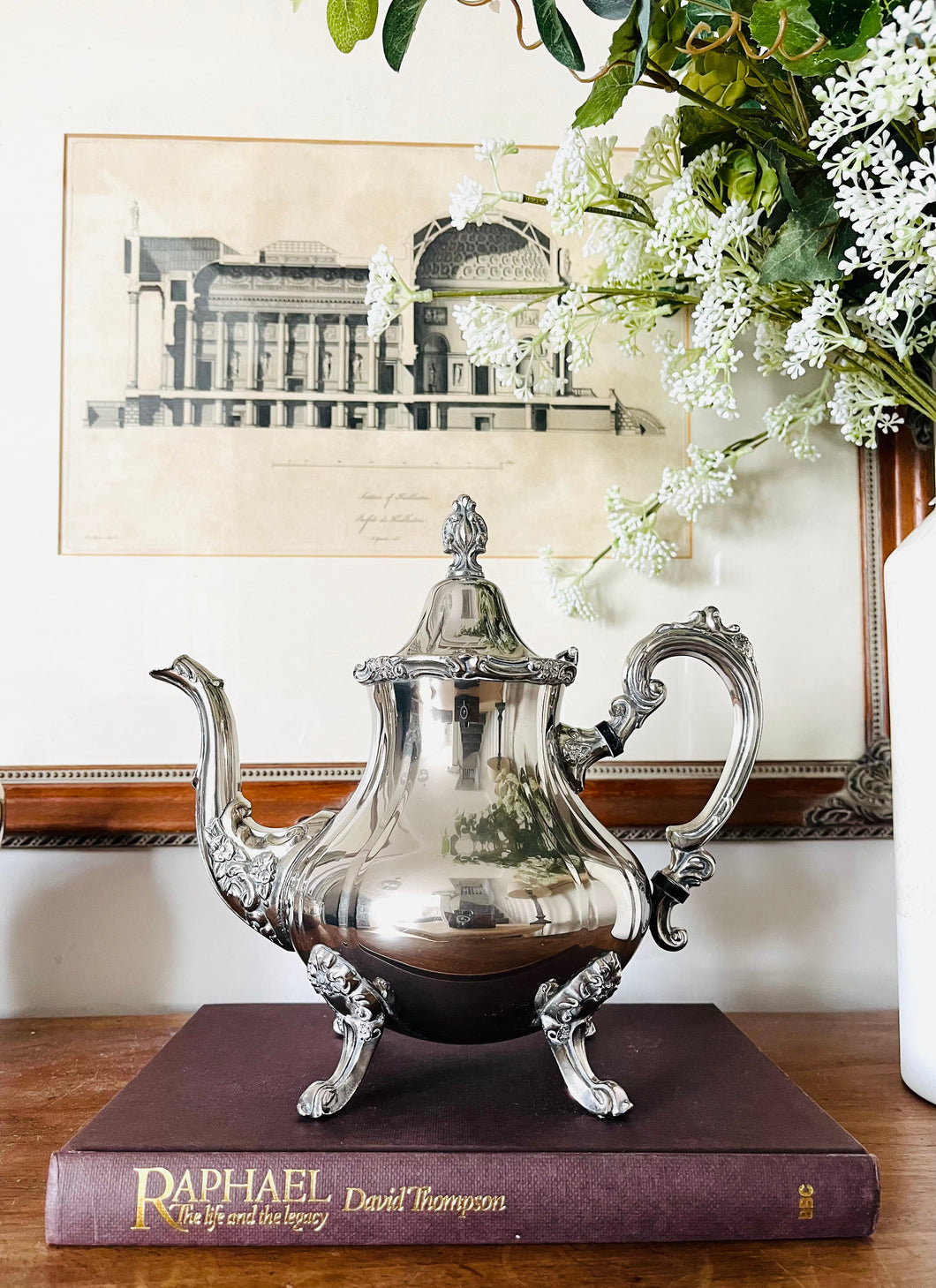 Large English vintage silver plated teapot made for The House of Fraser