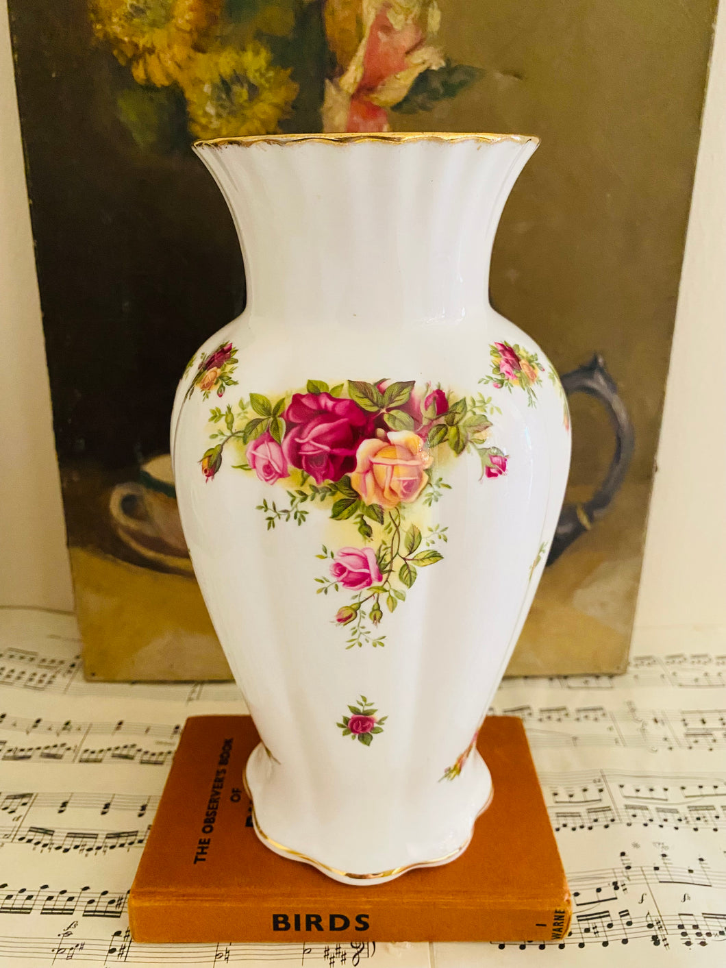 Large Royal Albert Old country roses vase 23cm high