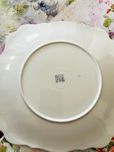 Load image into Gallery viewer, Hand painted cake plate featuring daffodils and forget me not flowers by Bell china England 21.5cm by 20cm
