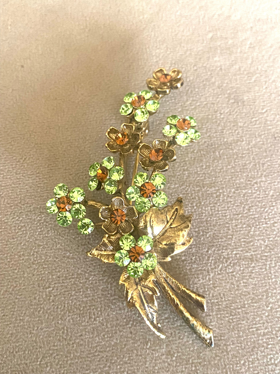 Vintage floral spray brooch