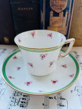 Load image into Gallery viewer, English antique ditsy rose teacup and saucer set c1910

