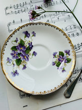 Load image into Gallery viewer, Stunning Paragon china vintage teacup trio ‘violets’
