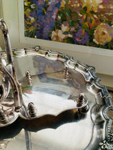 Load image into Gallery viewer, Vintage silver plated milk and sugar set with original stand
