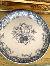 Load image into Gallery viewer, Antique blue and white cheese platter c1880
