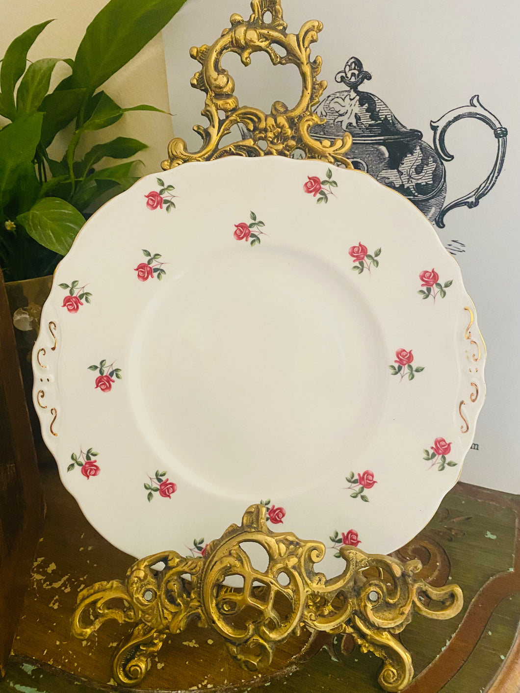 Colclough china ‘ditsy rose’ cake plate