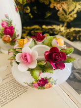 Load image into Gallery viewer, Royal Albert candlestick with fine bone china roses (one rose damaged)
