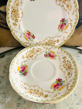 Load image into Gallery viewer, Rare Royal Albert ‘damask’ teacup trio 1940s/50s
