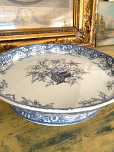 Load image into Gallery viewer, Antique blue and white cheese platter c1880
