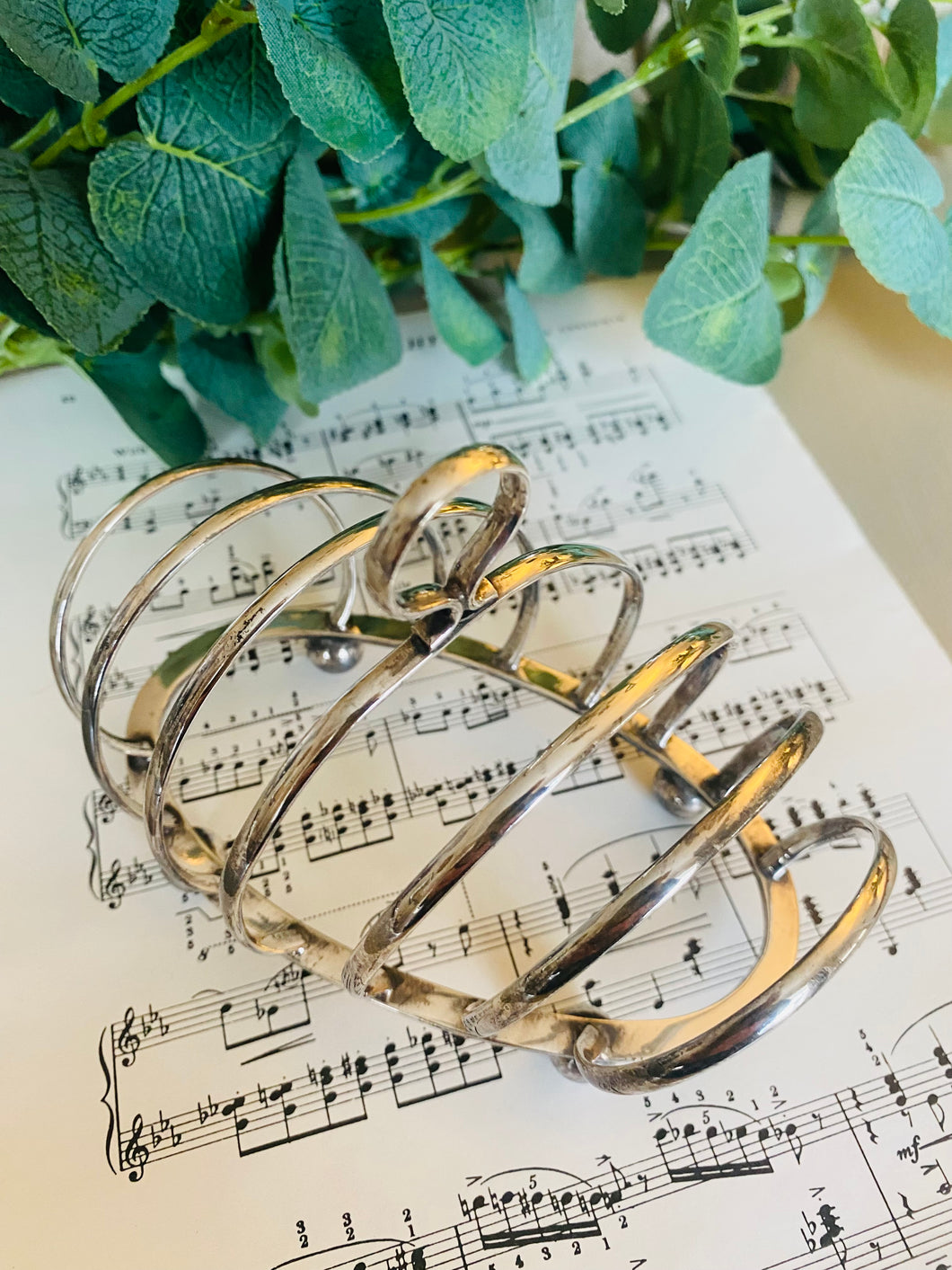 Original vintage silver plated toast rack