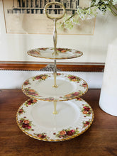 Load image into Gallery viewer, Royal Albert ‘old country roses’ three tier cake stand
