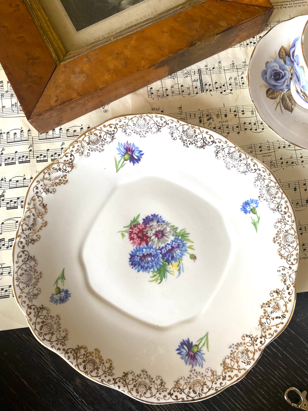 Vintage cake plate with 22k gold detailing