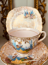 Load image into Gallery viewer, Rare pink 1940s crinoline lady design teacup trio
