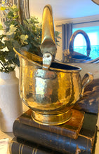 Load image into Gallery viewer, Antique English brass coal scuttle
