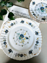 Load image into Gallery viewer, Set of 6 Royal Stafford vintage teaplates with matching cake plate
