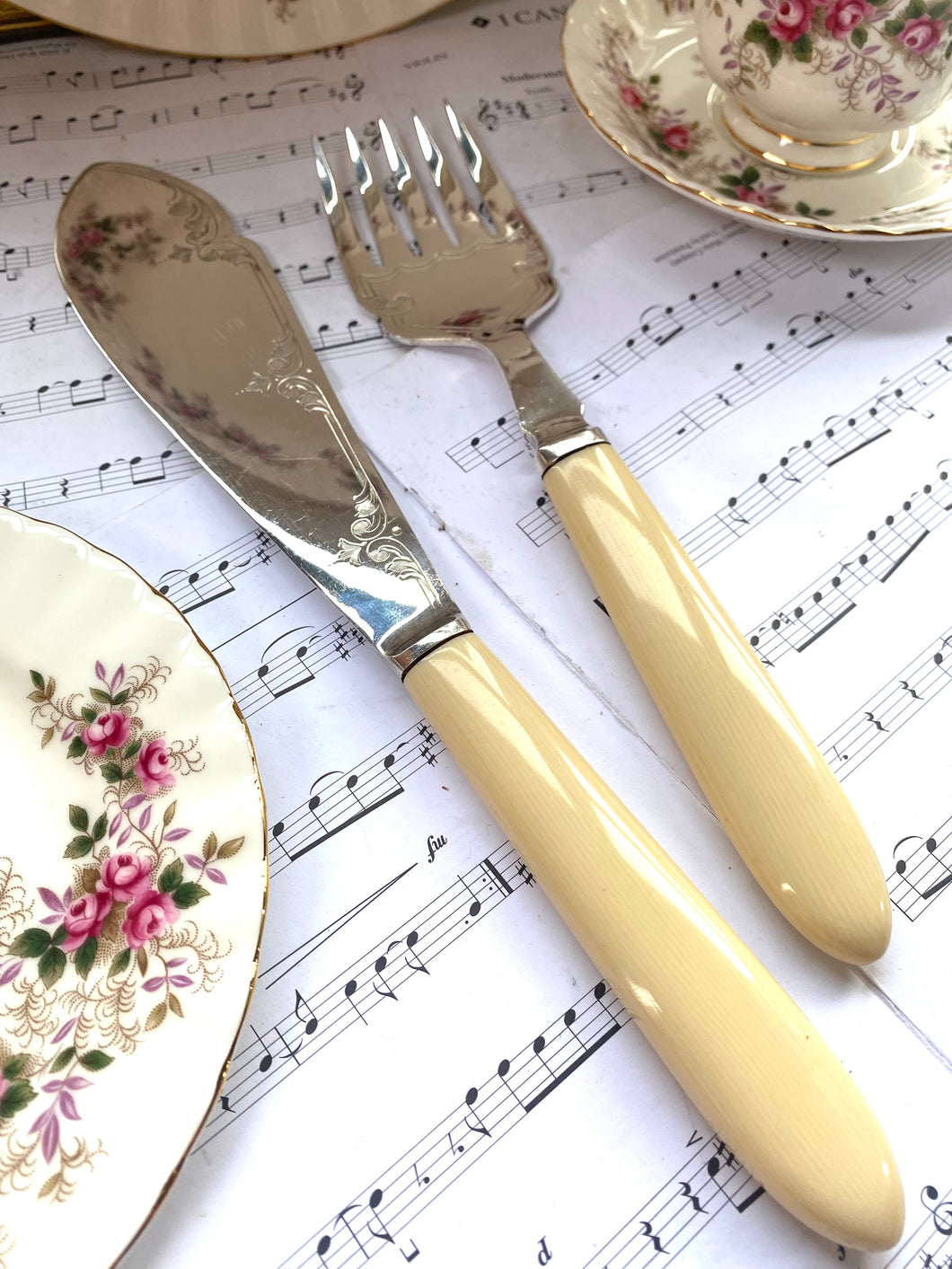 Vintage silver plated fish servers