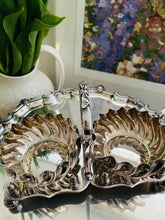 Load image into Gallery viewer, Vintage silver plated milk and sugar set with original stand
