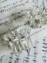 Load image into Gallery viewer, Pair of vintage glass tea light holders
