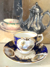 Load image into Gallery viewer, English antique hand painted teacup and saucer set dating 1860-1890
