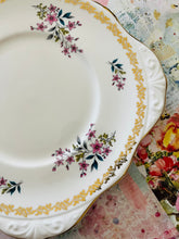 Load image into Gallery viewer, Vintage Royal Grafton China cake plate featuring sprays of pink flowers 24cm
