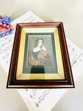 Load image into Gallery viewer, Original antique engraving of a lady in oak frame
