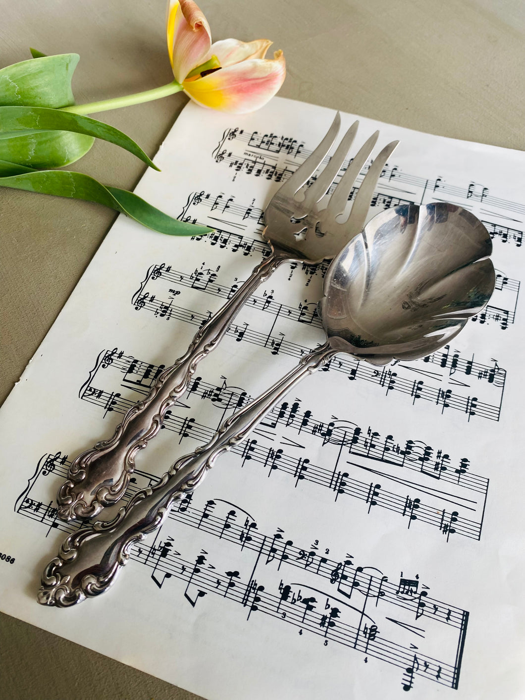 Vintage salad servers