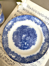 Load image into Gallery viewer, Beautiful antique blue and white teacup trio by Heathcote China Made in England c1910

