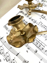 Load image into Gallery viewer, Antique brass wall mounted candle holders
