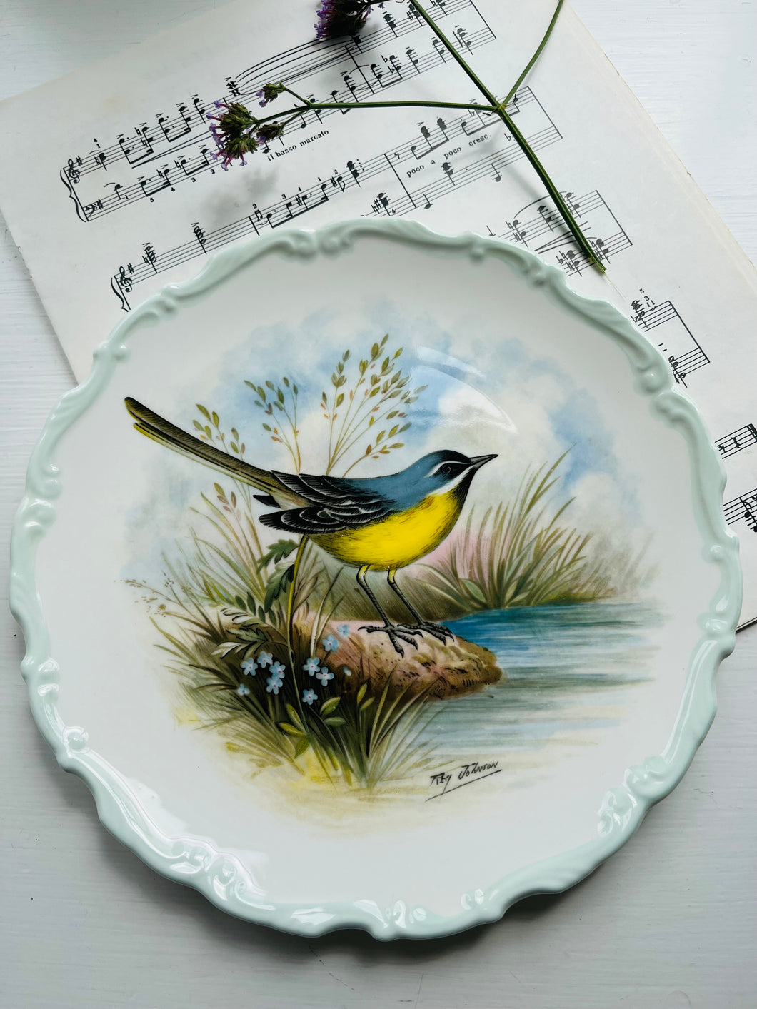 Royal Albert collectors plate from the woodlands birds collection ‘Yellow Wagtail’