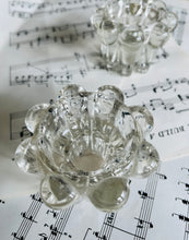 Load image into Gallery viewer, Pair of vintage glass tea light holders
