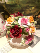 Load image into Gallery viewer, Large Royal Albert fine bone china floral arrangement 12cm wide
