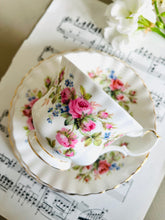 Load image into Gallery viewer, Royal Albert moss rose teacup trio
