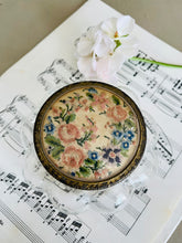 Load image into Gallery viewer, Vintage glass dressing table pot with beautiful flower shaped glass base.
