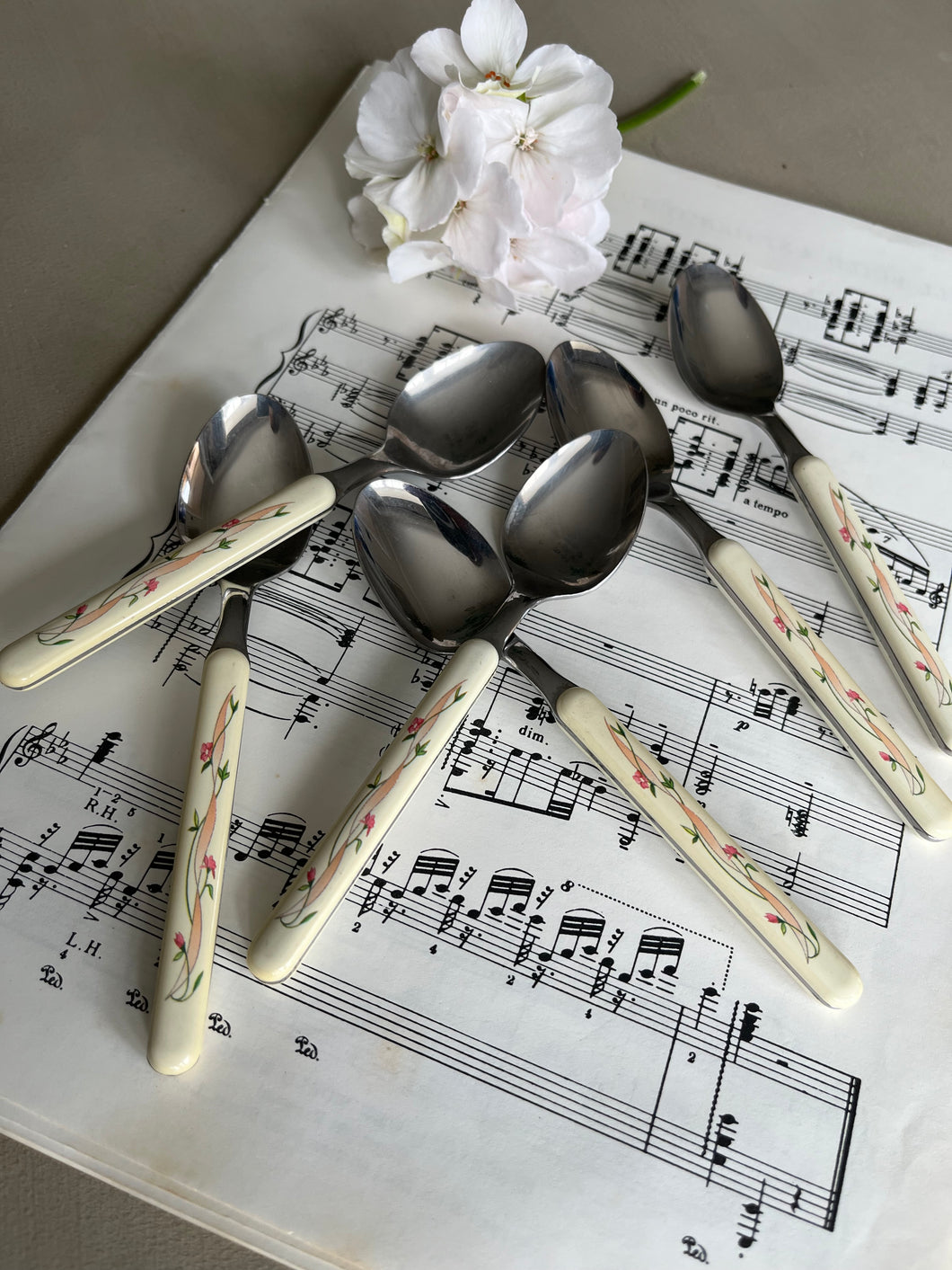 Set of 6 vintage teaspoons ‘eternal beau’ handles