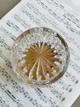 Load image into Gallery viewer, Vintage cut glass trinket pot with lace inset lid
