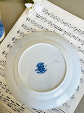 Load image into Gallery viewer, Beautiful antique blue and white teacup trio by Heathcote China Made in England c1910
