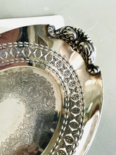 Load image into Gallery viewer, Beautiful antique silver plated engraved decorative serving dish
