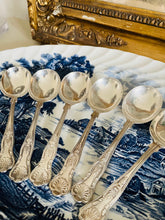Load image into Gallery viewer, Set of 6 silver plated soup spoons ‘kings pattern’

