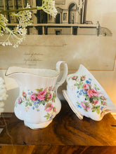 Load image into Gallery viewer, Royal Albert ‘moss rose’ creamer and sugar bowl set
